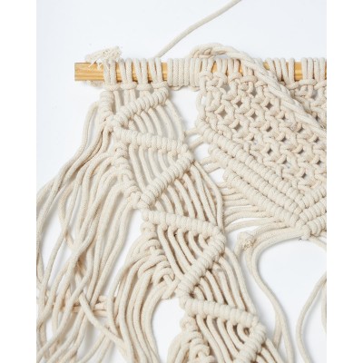 Boho Διακοσμητικό Τοίχου Βαμβακερό Macrame Rohan σε 2 Αποχρώσεις 50x50cm Μπεζ