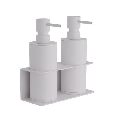 Επιτοίχιο Διπλό Dispenser Επαγγελματικό - Matt White, Pam & Co, W17 x D7 x H19 (cm), 83-033