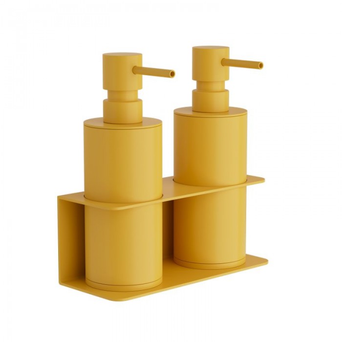 Επιτοίχιο Διπλό Dispenser Επαγγελματικό - Matt Yellow, Pam & Co, W17 x D7 x H19 (cm), 83-603