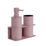 Επιτοίχια Dispenser & Ποτηροθήκη - Matt Pink, Pam & Co, W17 x D7 x H19 (cm), 80-303