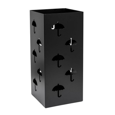 Ομπρελοθήκη Τετράγωνη - Matt Black, Pam & Co, W22 x D22 x H50 (cm), 25-403