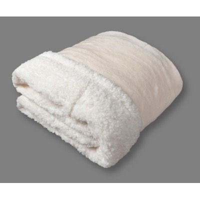 κουβέρτα fleece με sherpa (220cm x 240cm) flannel ivory