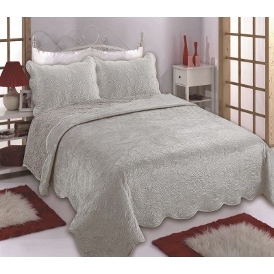 Κουβέρτα βελούδο με sherpa NX2211 (220cm x 240cm + 2x50cm x 70cm) light grey