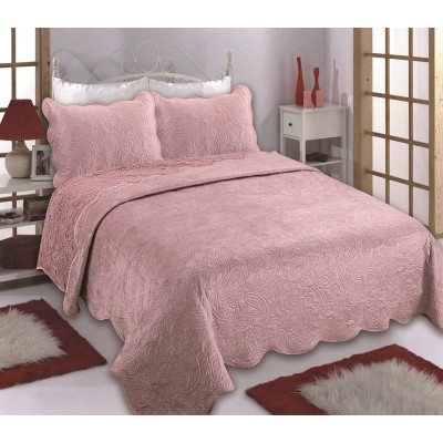 Κουβέρτα βελούδο με sherpa NX2211 (220cm x 240cm + 2x50cm x 70cm) pink