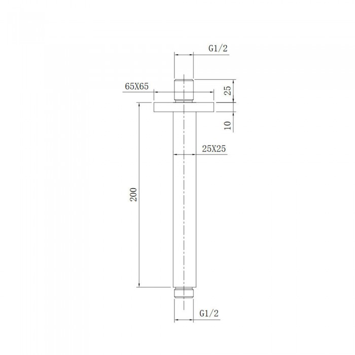 Ανακλινόμενη Κεφαλή Brass 40x40 Με Μπράτσο Οροφής 20cm R50005-100 + C22000 Χρωμέ