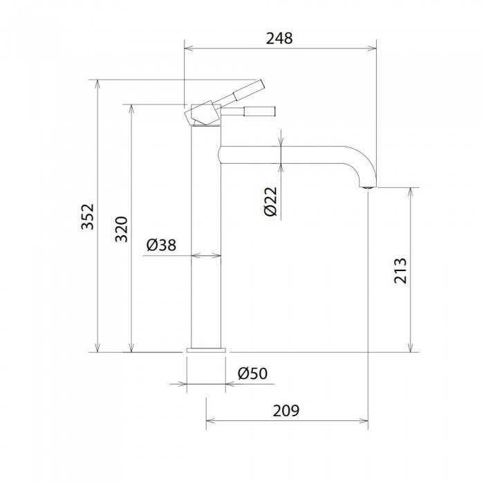 Μπαταρία νιπτήρος επικαθήμενη La Torre New Tech 12507-100