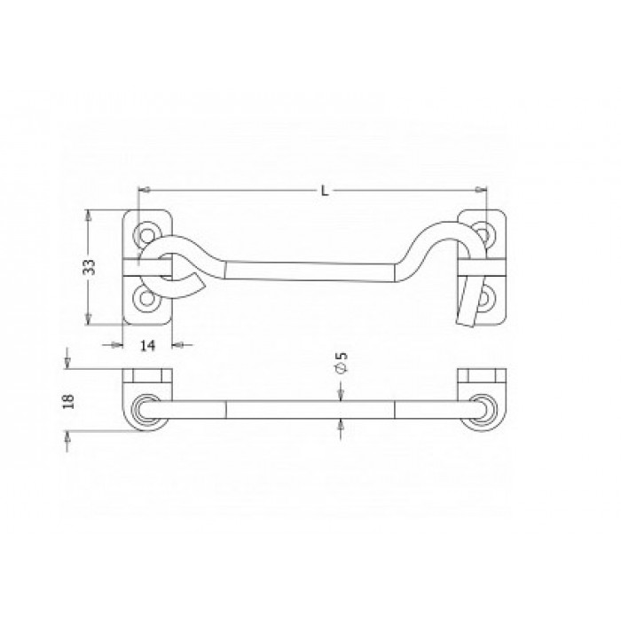 Γάντζος ανοξείδωτος Inox 100mm 040-8010 Metalor