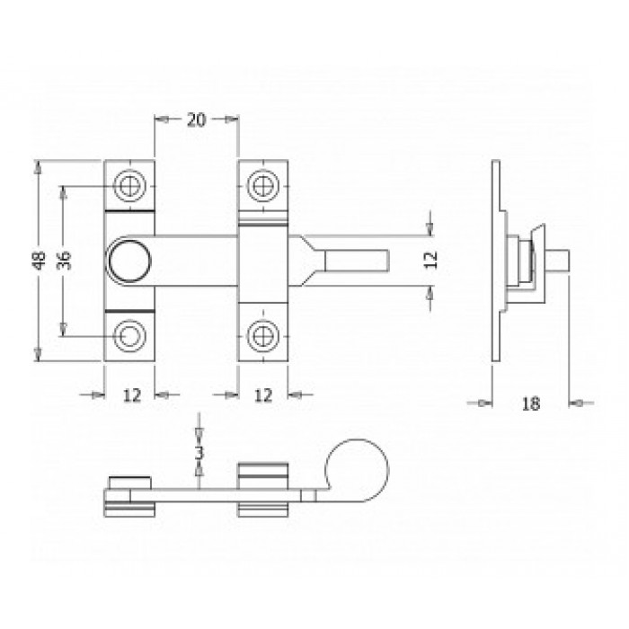 Ασφάλεια ίσια ορειχάλκινη Ματ Νίκελ 057-8001 Metalor