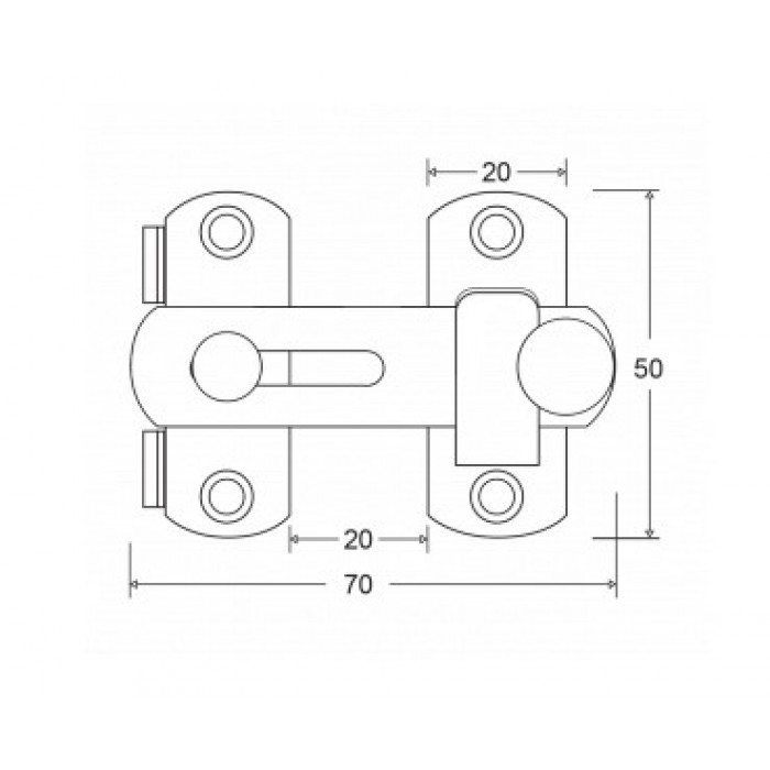 Ασφάλεια ίσια ανοξείδωτη Ματ Inox 057-ST01 Metalor