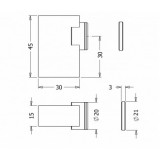 Μαγνητικό στοπ δαπέδου νίκελ 064-4045 45mm Metalor