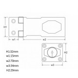 Καταβάτης µε Κλειδαριά Ανoξείδωτος 75mm 090-7075 Metalor