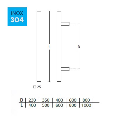 Λαβή εξώπορτας (1 Τεμάχιο) Convex σειρά 1139 σε Inox