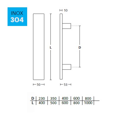 Λαβές εξώπορτας (2 Τεμάχια) Convex σειρά 1147 σε Ανοξείδωτο