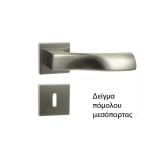 Πόμολο πόρτας Cebi χειρολαβή με ροζέτα CUBE 251 Inox matt