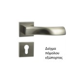 Πόμολο πόρτας Cebi χειρολαβή με ροζέτα CHI 253 Inox matt