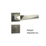 Πόμολο πόρτας Cebi χειρολαβή με ροζέτα PIRA 527 Inox matt