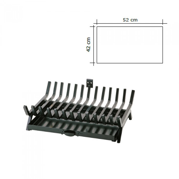 Σχάρα Ζωγομετάλ 650 σε Μαύρο με Σταχτοθήκη 52 x 42 cm