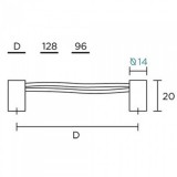 Λαβές επίπλων Convex Σειρά 827 96mm σε Νίκελ Ματ - Καφέ Ανοιχτό Δέρμα