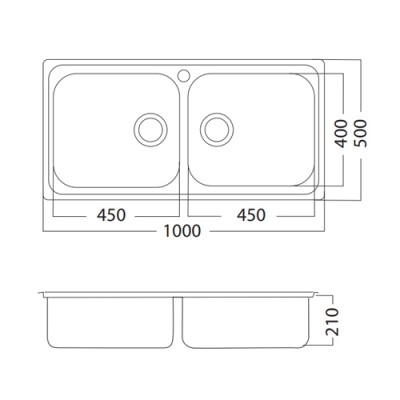 Ανοξείδωτος νεροχύτης Apell Lenear 8540-112 (100x50) Σαγρέ