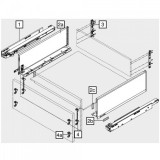 Μεταλλικό συρτάρι BLUM Legrabox -C- 19.3cm Βάθος 50cm με ενσωματωμένο φρένο και TIP ON σε χρώμα Ανθρακί