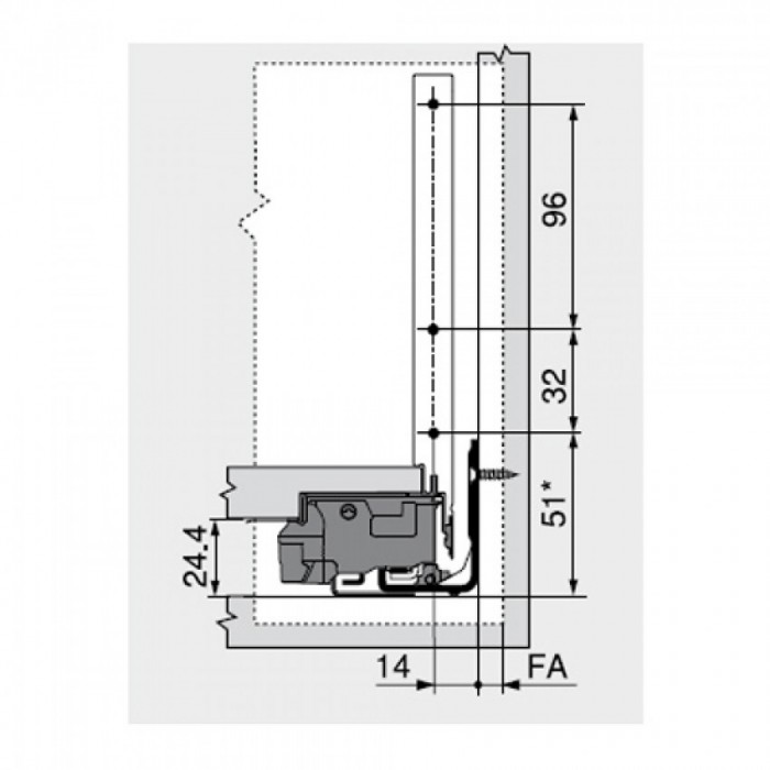 Μεταλλικό συρτάρι BLUM Legrabox -C- 19.3cm Βάθος 50cm με ενσωματωμένο φρένο και TIP ON σε χρώμα Ανθρακί