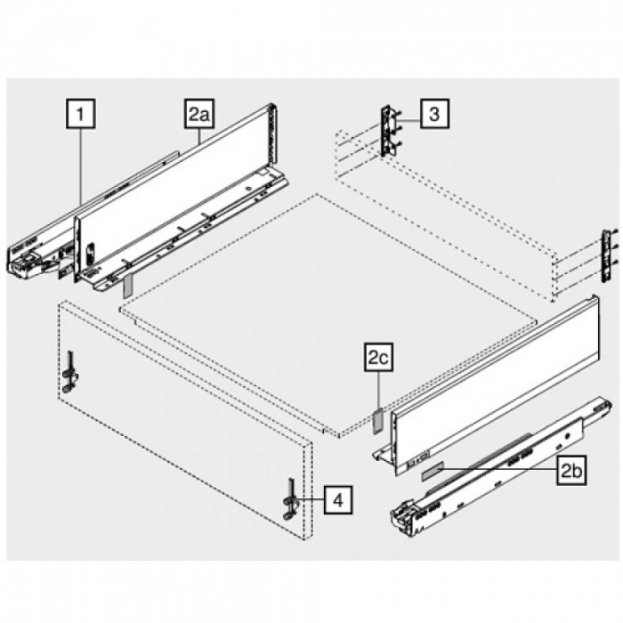 Μεταλλικό συρτάρι BLUM Legrabox -Κ- 14.4cm Βάθος 50cm με ενσωματωμένο φρένο και TIP ON σε χρώμα Ανθρακί