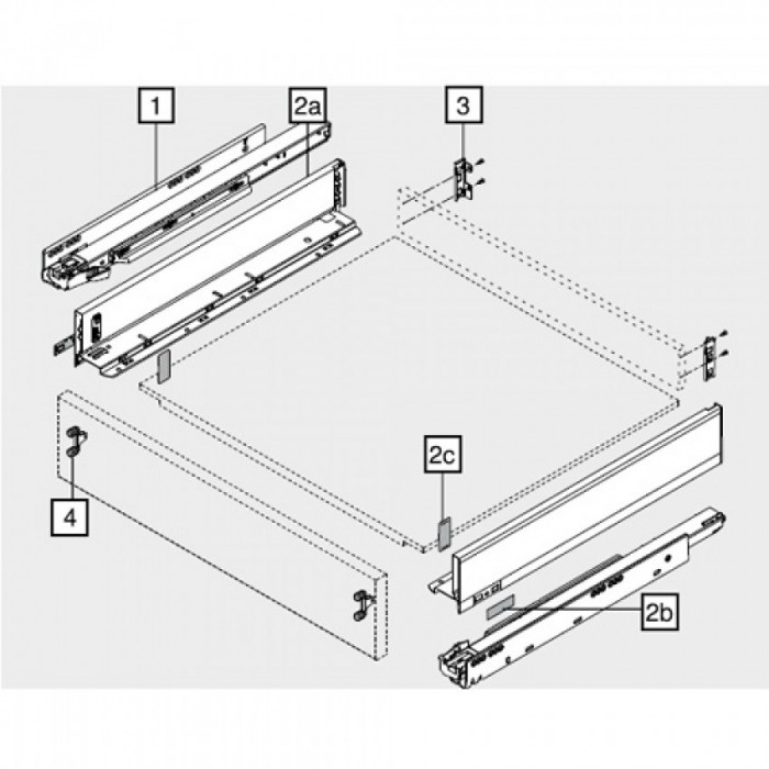 Μεταλλικό συρτάρι BLUM Legrabox -Μ- 10.6cm Βάθος 50cm με ενσωματωμένο φρένο και TIP ON σε χρώμα Ανθρακί