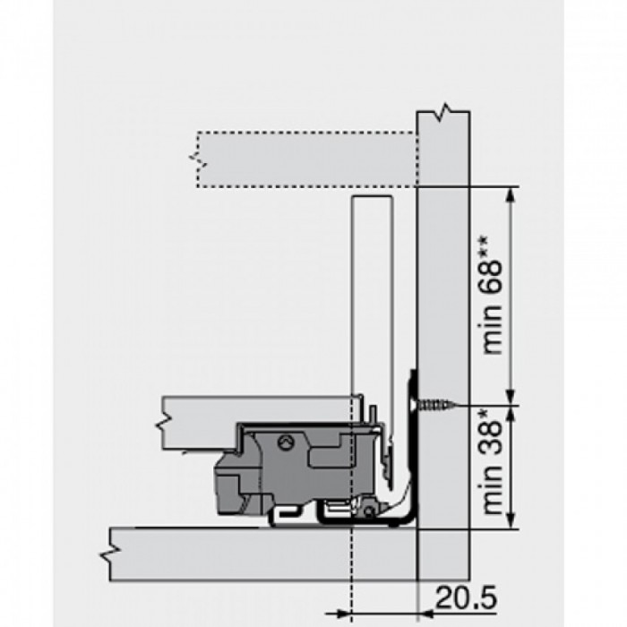 Μεταλλικό συρτάρι BLUM Legrabox -Μ- 10.6cm Βάθος 50cm με ενσωματωμένο φρένο και TIP ON σε χρώμα Ανθρακί