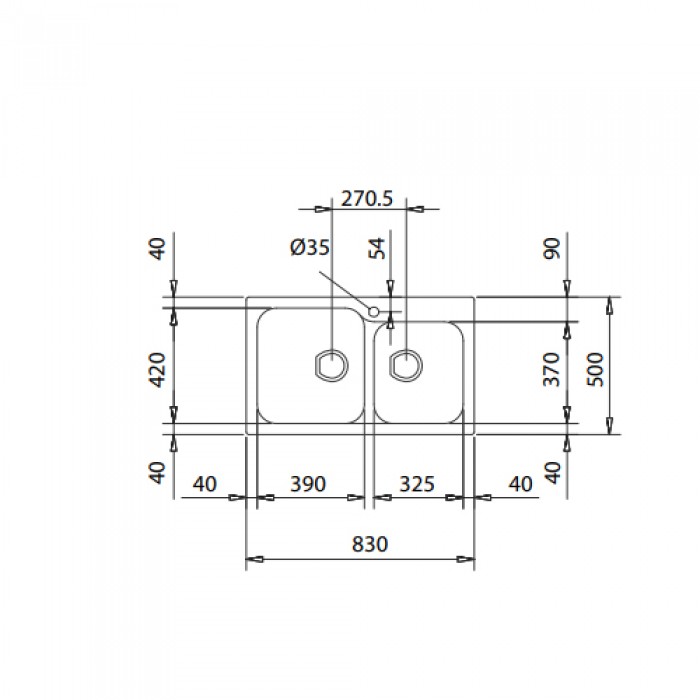 Νεροχύτης Συνθετικός Duralit KZ200-300 (83x50)Blanco Artico