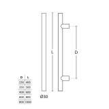 Λαβές εξώπορτας (2 Τεμάχια) Convex σειρά 1127 σε Ανοξείδωτο