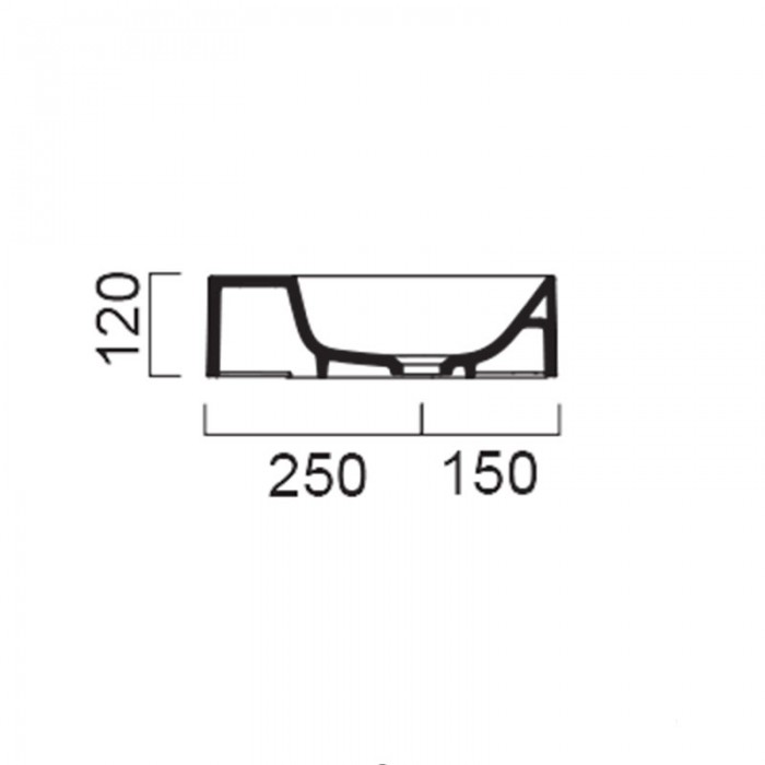 Νιπτήρας μπάνιου σε λευκό χρώμα Gsi Kube-Slim-X 9484-300 -40 x 23 cm