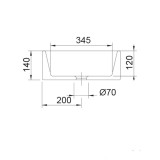 Νιπτήρας μπάνιου σε λευκό ματ χρώμα Scarabeo Teorema 5101-301 60 x 40 cm