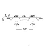 Νιπτήρας Μπάνιου Flat Διπλός 121,6x46 Επικαθήμενος με 2 Οπές Για Μπαταρία Bianco Ceramica 36120-300 Λευκό Γυαλιστερό