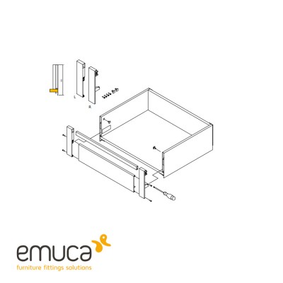 Σετ εξαρτημάτων για εσωτερικό συρτάρι Emuca Concept 10,5cm 3113023-3113335