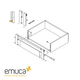 Σετ εξαρτημάτων για εσωτερικό συρτάρι Emuca Concept 18.5cm 3113435-3113335-3113223