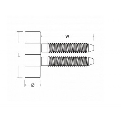 Μεντεσές βίδας σιδερένιος απλός νικελ 14mm AGB