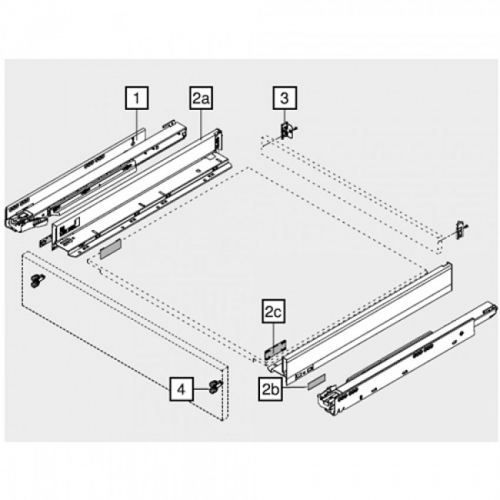 Μεταλλικό συρτάρι BLUM Legrabox -Ν- 8cm Βάθος 50cm με ενσωματωμένο φρένο και TIP ON σε χρώμα Ανθρακί