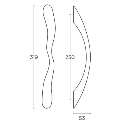 Λαβή εξώπορτας (1 Τεμάχιο) Convex σειρά 473 319mm σε Ματ Αντικέ