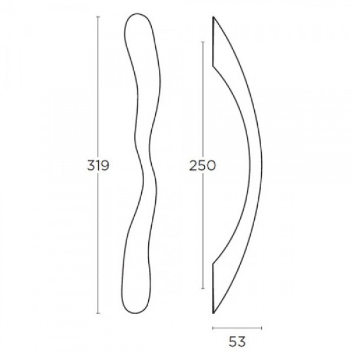 Λαβή εξώπορτας (1 Τεμάχιο) Convex σειρά 473 319mm σε Ματ Αντικέ