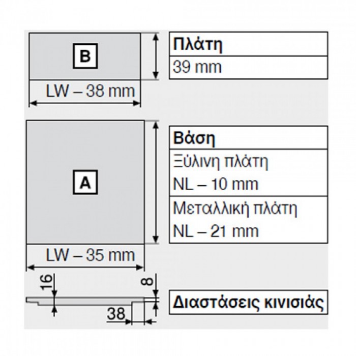 Μεταλλικό συρτάρι BLUM Legrabox -Ν- 8cm Βάθος 50cm με ενσωματωμένο φρένο και TIP ON σε χρώμα Ανθρακί