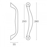 Λαβή εξώπορτας (1 Τεμάχιο) Convex σειρά 627 280mm σε Ματ Όρο