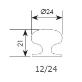 Πόμολα επίπλων σειρά 12 Χρώμιο ματ 21/24mm