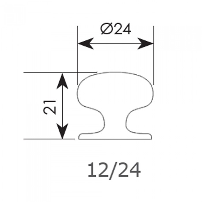 Πόμολα επίπλων σειρά 12 Χρώμιο ματ 21/24mm