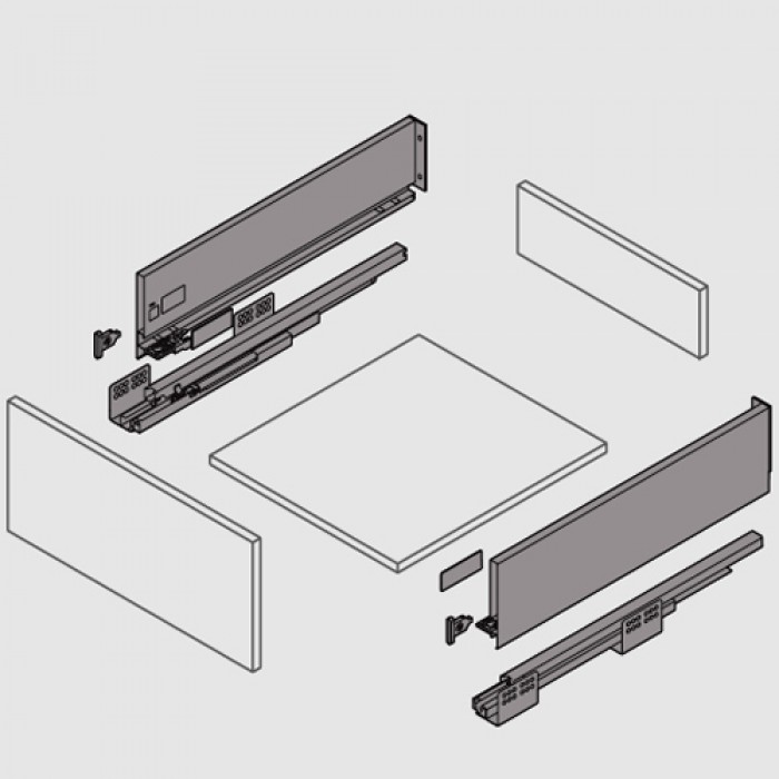 Μεταλλικό συρτάρι Emuca 18.5cm Concept 3101735 No50 Ανθρακί