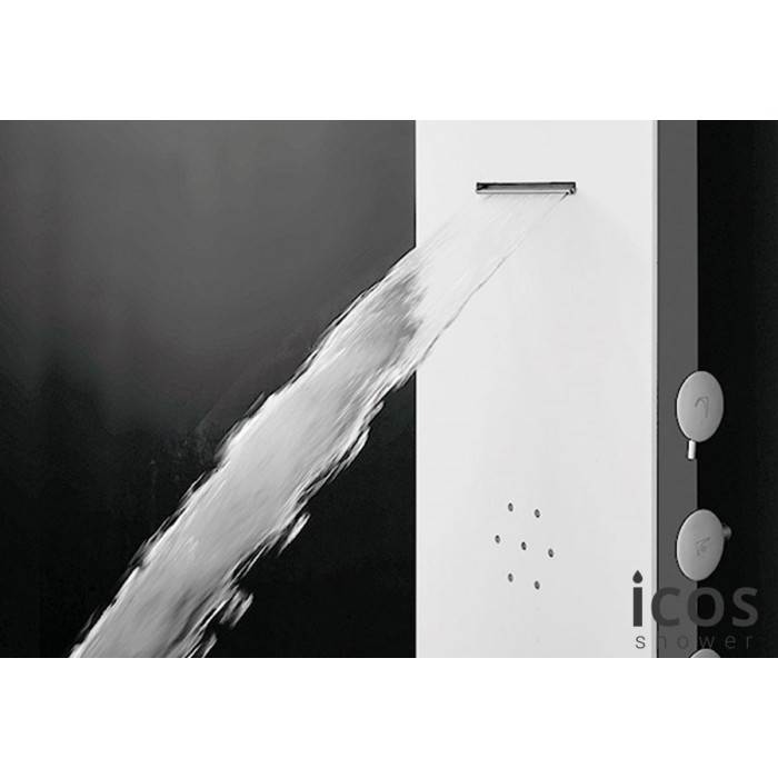 Στήλη Ντούς-Υδρομασάζ Icos Shower Astrea-300 Θερμομικτική White Matt 4 Εξόδων
