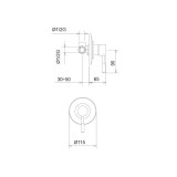 Μίκτης Εντοιχισμού 1 Εξόδου La Torre New Tech 12051SP-110 με μεγάλη Ροζέτα R12000/6244-110 Inox