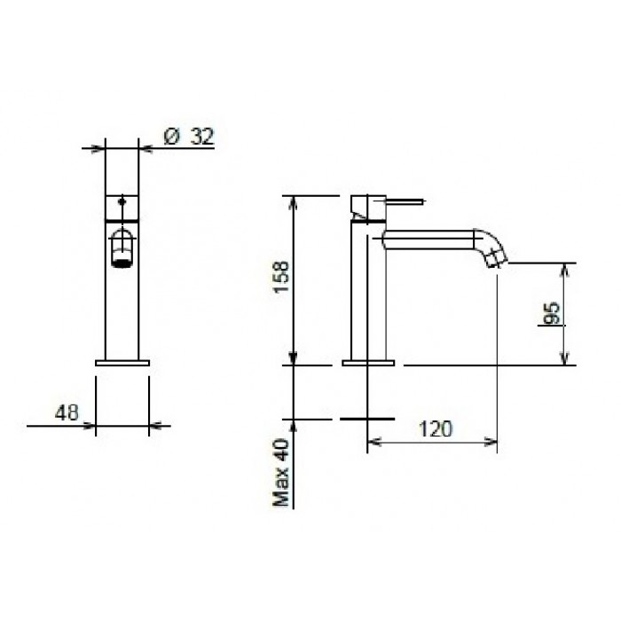 Αναμεικτική Μπαταρία Νιπτήρα Inox Ασημί La Torre Elle 35004-111