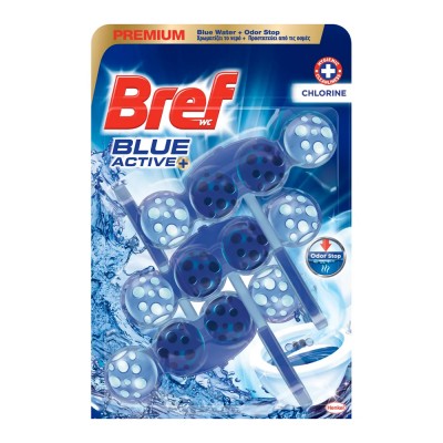 Bref WC Block Active Hygiene Trio Αρωματικό & Καθαριστικό Τουαλέτας 3x50gr