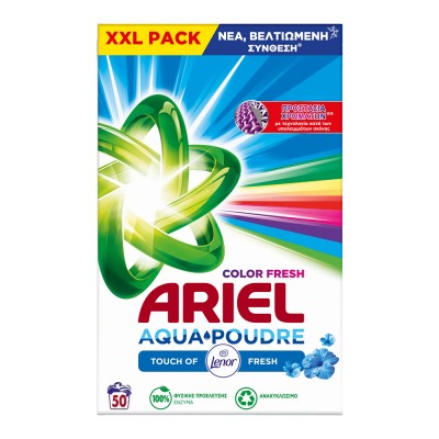 Ariel Touch Of Lenor Color Σκόνη Πλυντηρίου Ρούχων 3.25kg 50Μεζούρες