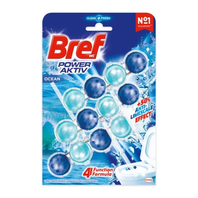 Bref WC Block Power Activ Ocean Αρωματικό & Καθαριστικό Τουαλέτας 3x50gr